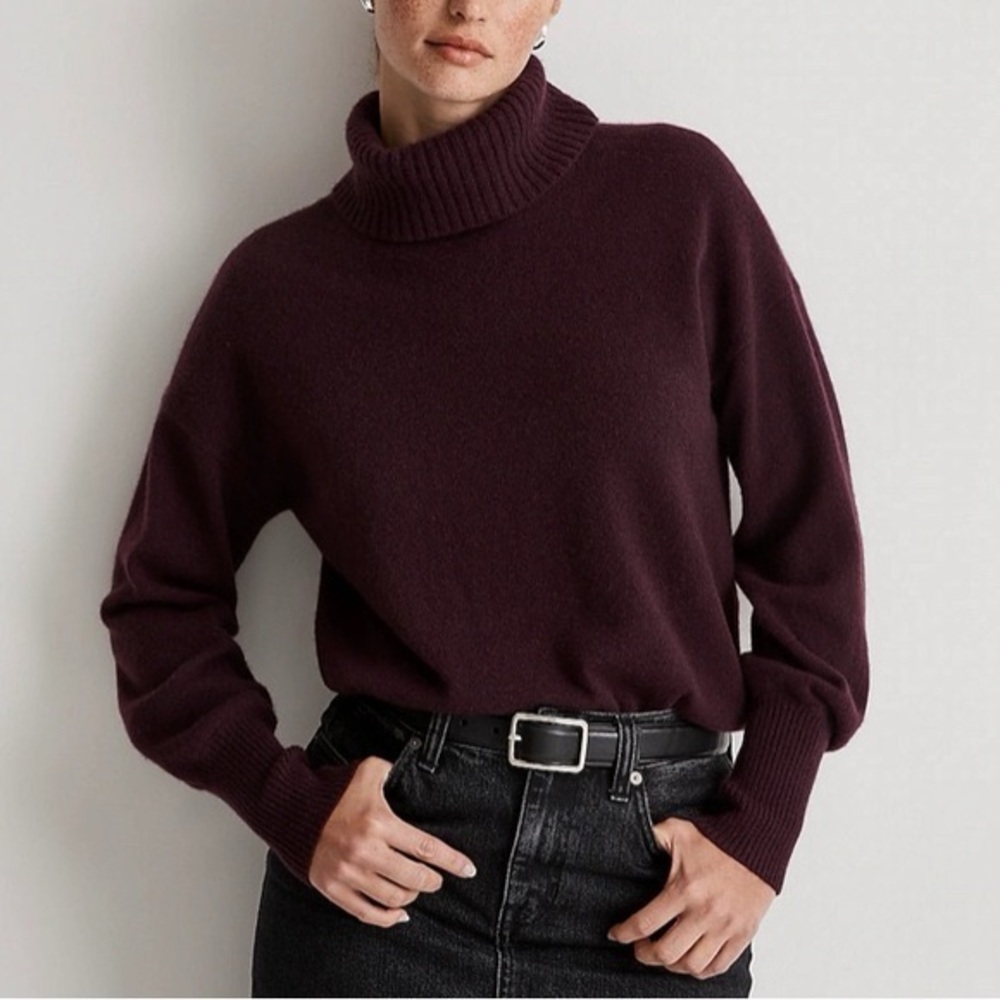 NYT Madewell (Re)sponsible Hilda 100% Cashmere Turtleneck Sweater